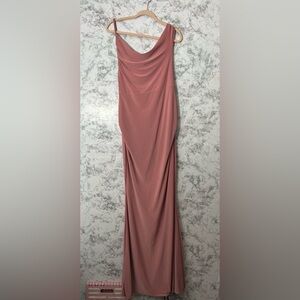 Club L London Dusty Rose Cowl Neck Maxi Dress Sz 10 EUC.       53